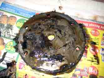 Oil sludge from engine