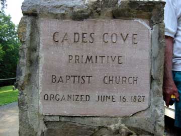 Cades Cove Baptist Church Cornerstone