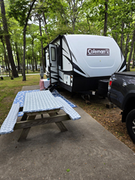 Coleman Camper setup at Beachcomber